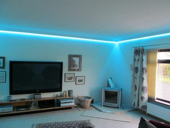 Concealed LED colour changing coving