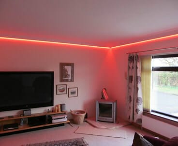 Concealed LED colour changing coving