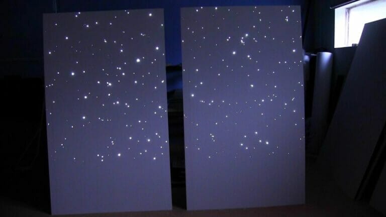 Fibre optics in plasterboards